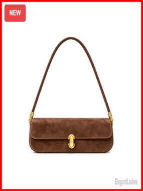 Faux Suede Shoulder Bag Square Satchel Trendy Handbag